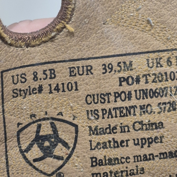 Ariat 14” Heritage Buckaroo Tall Western Boots 14101 Brown Teal Leather 8.5B - Picture 2 of 16